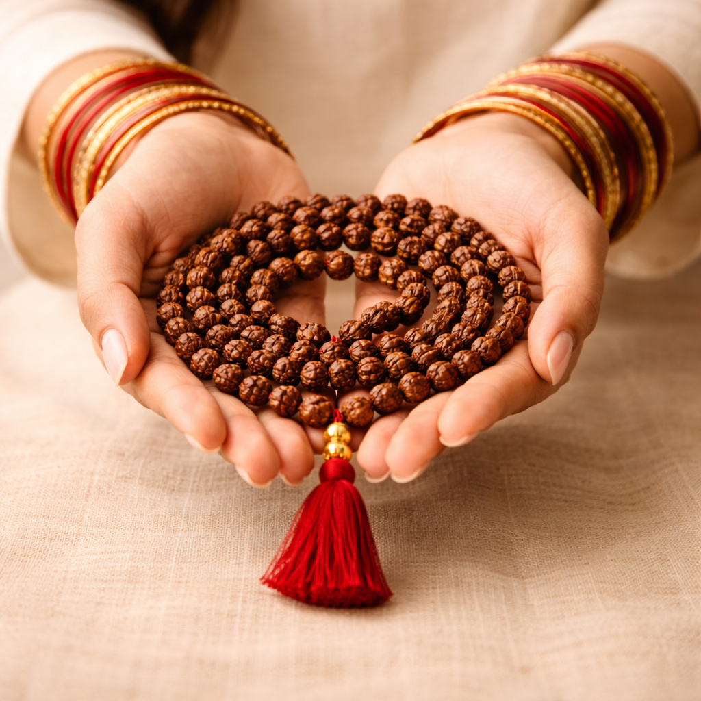 Agniveda Panchmukhi Rudraksha Mala — 108+1 Beads