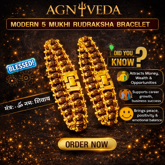 AGNIVEDA GOLD PLATED RUDRAKSHA BRACELET(BUY 1 GET 1 FREE)
