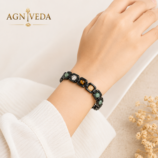 AGNIVEDA™ Rinmukteshwar Dhan Yog Bracelet-Pack Of 2 (Free Pyrite Tortoise /Mahadev Crystal Lamp)