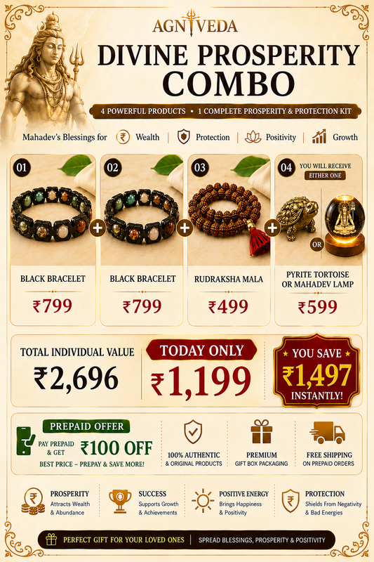AGNIVEDA™ Rinmukteshwar Dhan Yog Bracelet-Pack Of 2 (Free Pyrite Tortoise /Mahadev Crystal Lamp)