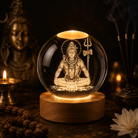 🕉️ Agniveda™ Mahadev Crystal Lamp