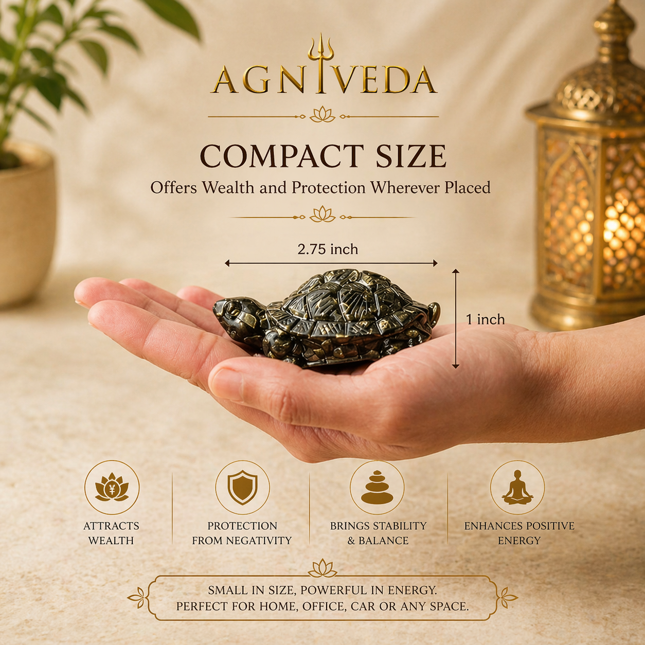 Agniveda Pyrite Prosperity Tortoise(BUY 1 GET 1 FREE)