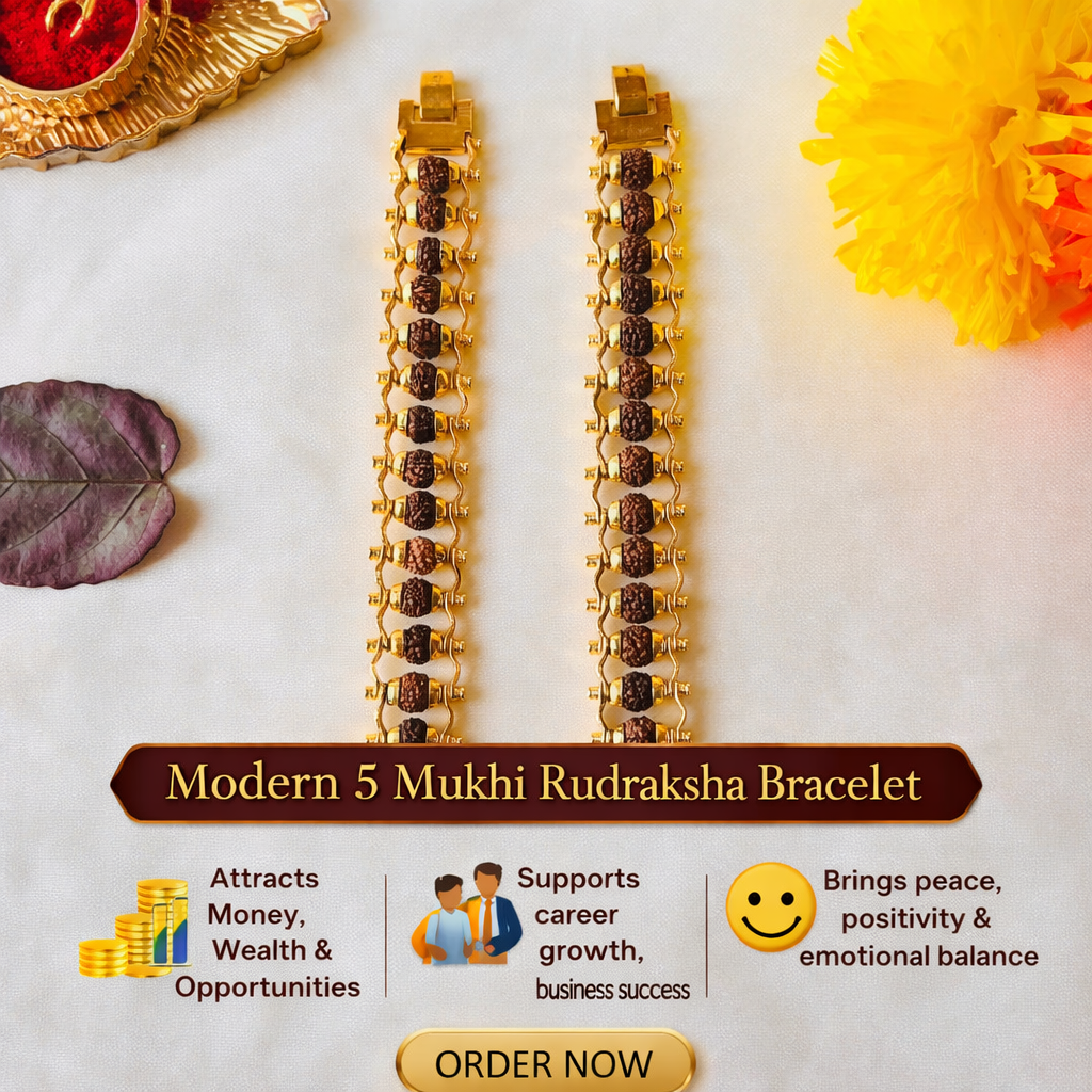 AGNIVEDA GOLD PLATED RUDRAKSHA BRACELET(BUY 1 GET 1 FREE)