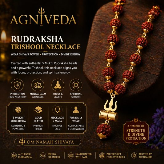 Agniveda™ Rudraksha Trishool Necklace