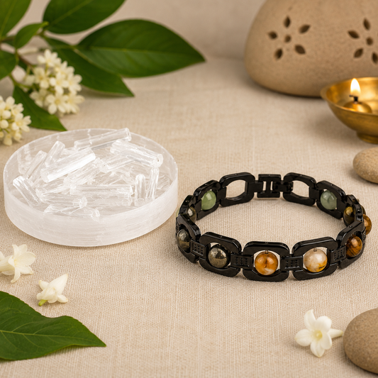 Rinmukteshwar Dhan Yog Bracelet with Selenite Charging Plate