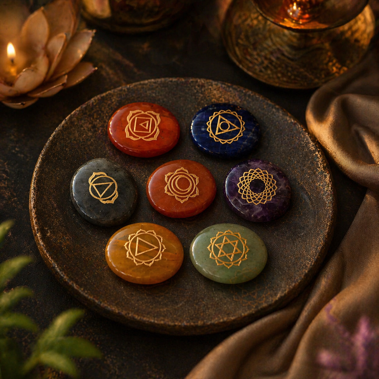 Agniveda 7 Chakra Energy Alignment Crystal Set